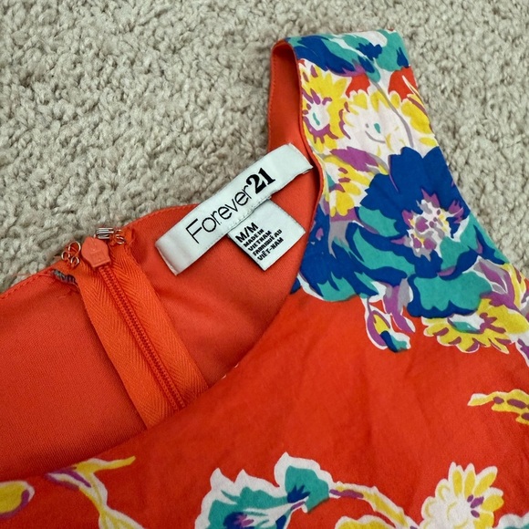 Forever 21 Red Floral Midi Dress - Picture 4 of 5